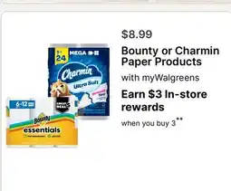 Walgreens Bounty or Charmin Paper Products offer