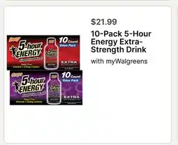 Walgreens 10-Pack 5-Hour Energy Extra- Strength Drink offer