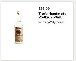 Walgreens Tito's Handmade Vodka, 750ml offer