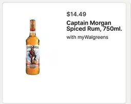 Walgreens Captain Morgan Spiced Rum, 750ml offer