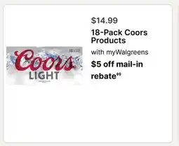 Walgreens 18-Pack Coors Products offer