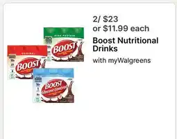 Walgreens Boost Nutritional Drinks offer