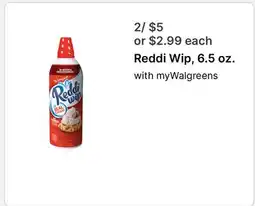 Walgreens Reddi Wip, 6.5 oz offer