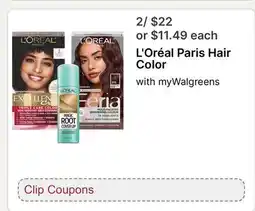 Walgreens L'Oréal Paris Hair Color offer