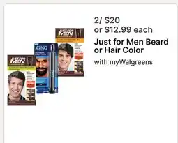 Walgreens Just for Men Beard or Hair Color offer