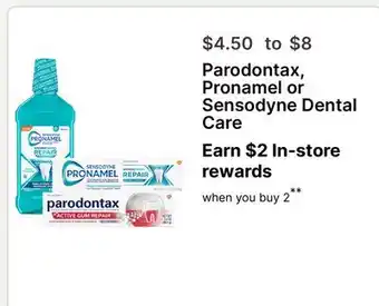 Walgreens Parodontax, Pronamel or Sensodyne Dental Care offer