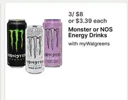 Walgreens Monster or NOS Energy Drinks offer