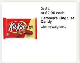 Walgreens Hershey's King Size Candy offer