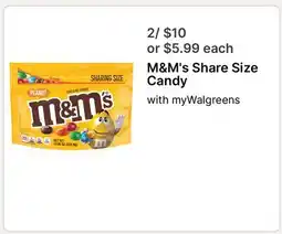 Walgreens M & M' s Share Size Candy offer