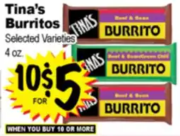 Superior Grocers Tina's Burritos offer