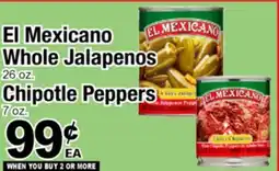 Superior Grocers El Mexicano Whole Jalapenos 26 oz. Chipotle Peppers 7 oz offer