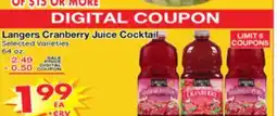 Superior Grocers Langers Cranberry Juice Cocktail offer