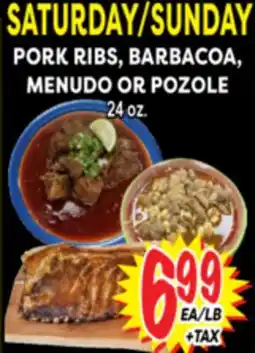 Superior Grocers PORK RIBS, BARBACOA, MENUDO OR POZOLE offer