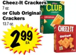 Superior Grocers Cheez-It Crackers 7 oz. or Club Original Crackers 13.7 oz offer