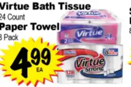 Superior Grocers Virtue Bath Tissue 24 Count Paper Towel 8 Pack offer