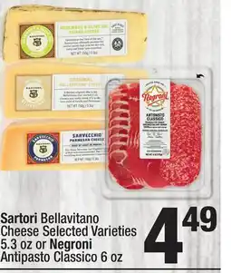 Super King Markets Sartori Bellavitano Cheese Selected Varieties 5.3 oz or Negroni Antipasto Classico 6 oz offer