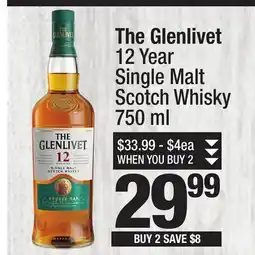 Super King Markets The Glenlivet 12 Year Single Malt Scotch Whisky offer