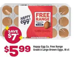 Grocery Outlet Happy Egg Co. Free Range Grade A Large Brown Eggs, 18 ct offer