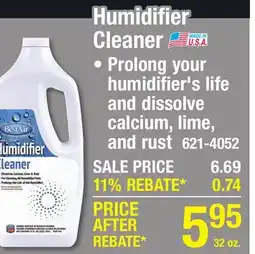 Menards Humidifier Cleaner offer