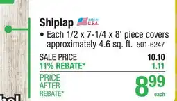 Menards Shiplap offer