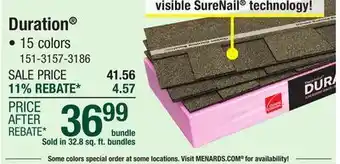 Menards Duration offer