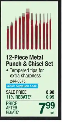 Menards 12-Piece Metal Punch & Chisel Set offer