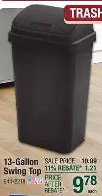 Menards 13-Gallon Swing Top offer