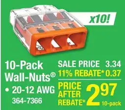 Menards 10-Pack Wall-Nuts offer