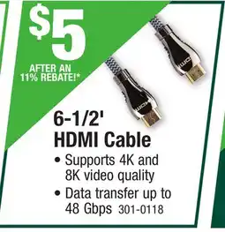 Menards 6-1/2' HDMI Cable offer