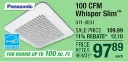 Menards 100 CFM Whisper Slim offer