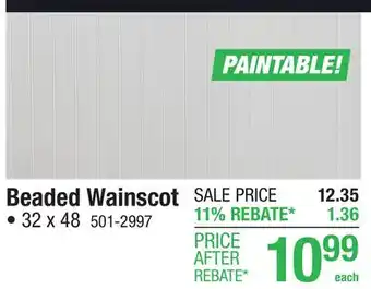 Menards Beaded Wainscot offer