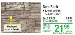 Menards Gem Rock offer