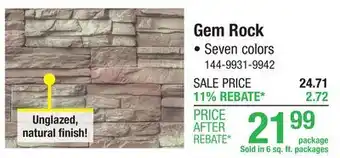 Menards Gem Rock offer