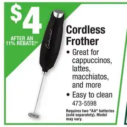 Menards Cordless Frother offer