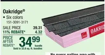 Menards Oakridge offer