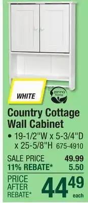 Menards Country Cottage Wall Cabinet offer