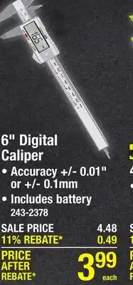 Menards 6 Digital Caliper offer