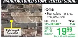 Menards Roma offer