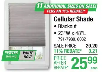 Menards Cellular Shade offer