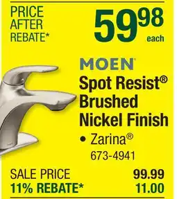 Menards Spot Resist Brushed Nickel Finish offer