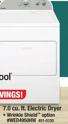 Menards 7.0 cu. ft. Electric Dryer offer