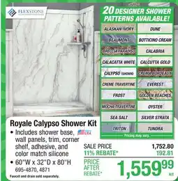 Menards Royale Calypso Shower Kit offer