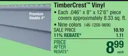 Menards TimberCrest Vinyl offer