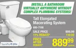 Menards Tall Elongated Macerating System offer