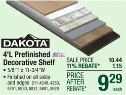 Menards 4'L Prefinished Decorative Shelf offer