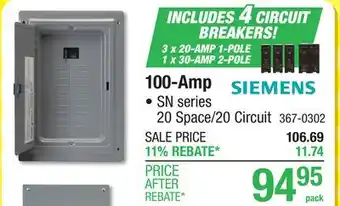 Menards 100-Amp offer