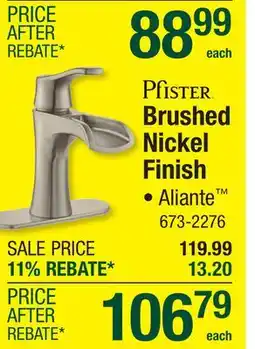 Menards Brushed Nickel Finish offer
