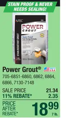 Menards Power Grout offer