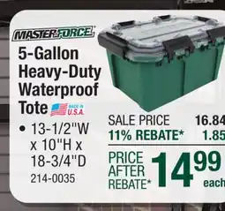 Menards 5-Gallon Heavy-Duty Waterproof Tote offer