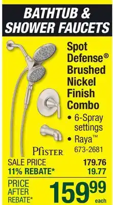 Menards Spot Defense Brushed Nickel Finish Combo offer